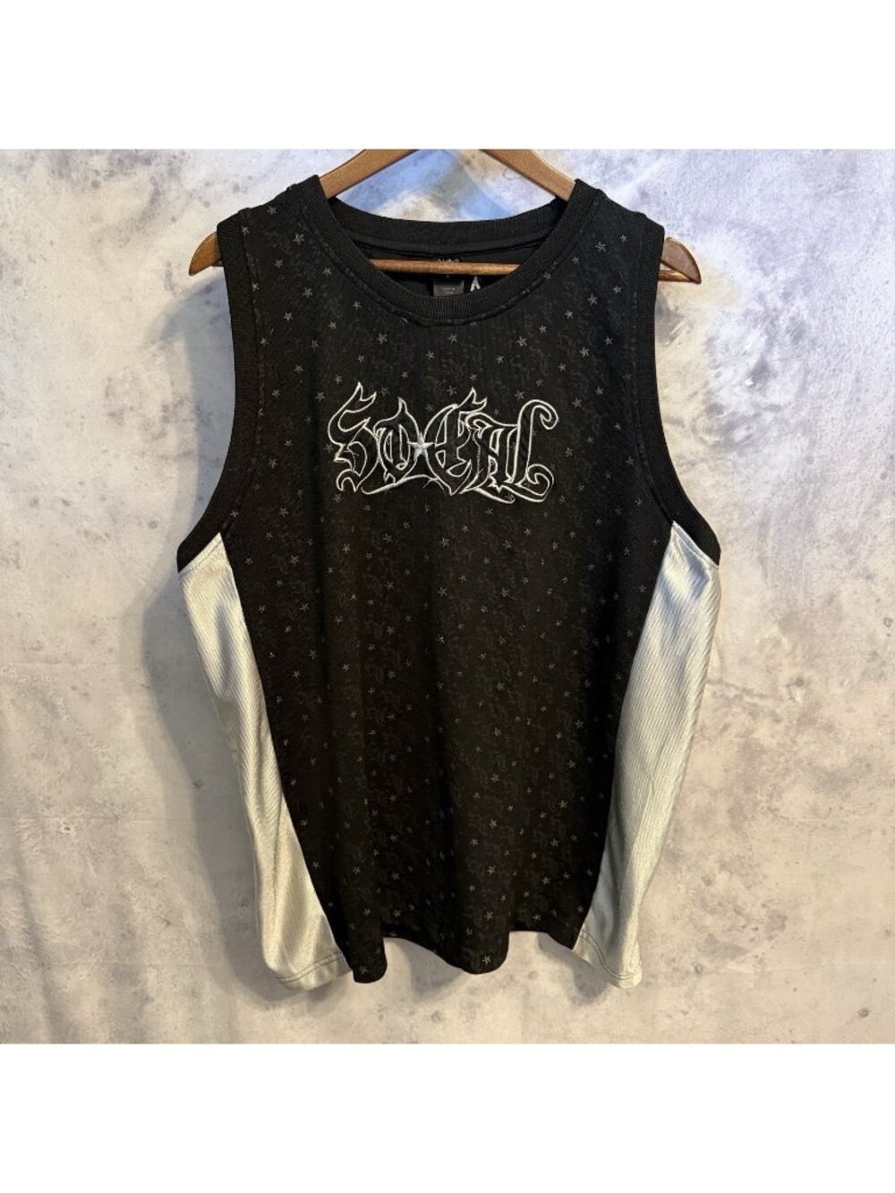 Vintage SO Cal No Fear Tank Top Jersey Shirt Mens Large L Black Y2K Grunge